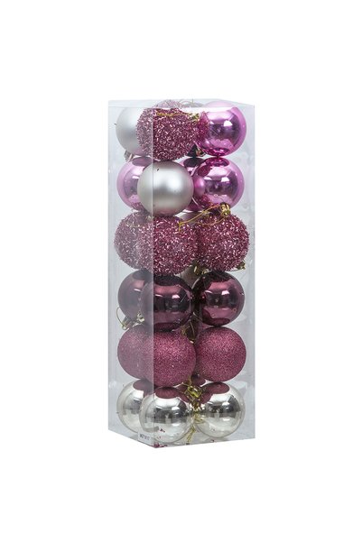 MİLKYADATOYS Snow Angels 6 cm 24-Piece Christmas Ball Pink