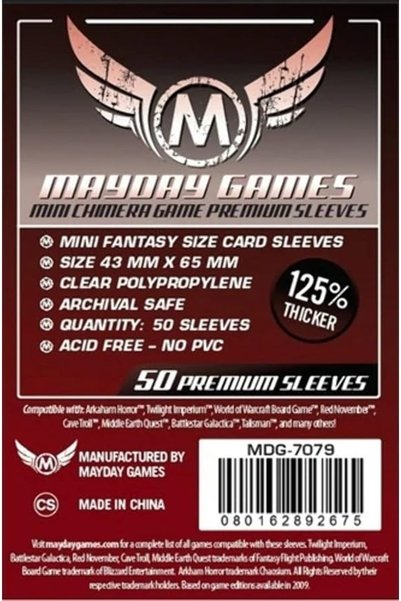 Mayday Games أغلفة بطاقات صغيرة مقاس 43 × 65 ملم من نوع SLEEVES لألعاب البطاق...