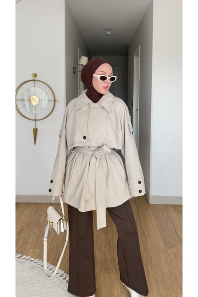 Yeni Sezon Kadın Premium Queen Ara Boy Trençkot