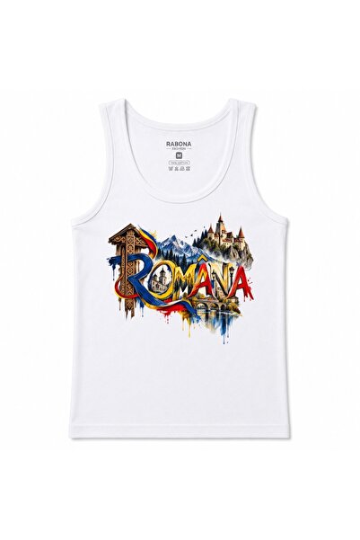 Rabona Fashion Maiou cu imprimeu cu repere culturale pictate din România
