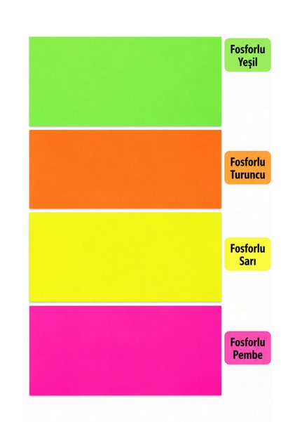 Genel Markalar 4 Adet Fosforlu Fon Kartonu Neon Renkler 50x70