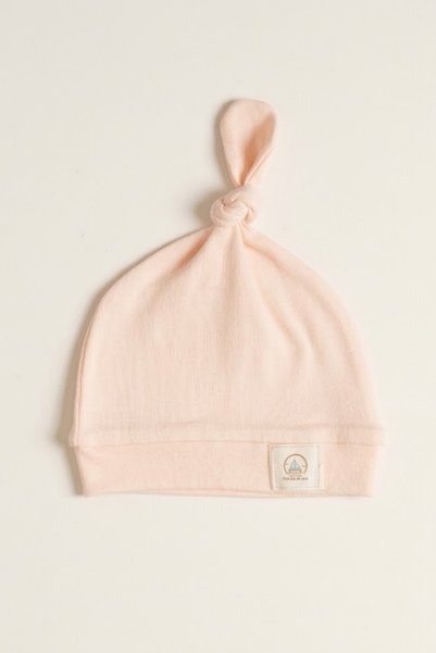 100% Cotton Interlock Travel by Sea Sailing Ship Embroidered Top-Tie Knotted Baby Beanie Hat 0-6 Months