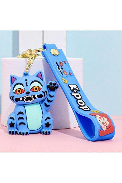 KPop Demon Hunters Figurina breloc din silicon, chei sau ghiozdan, 8 cm, 5 ani +, albastru