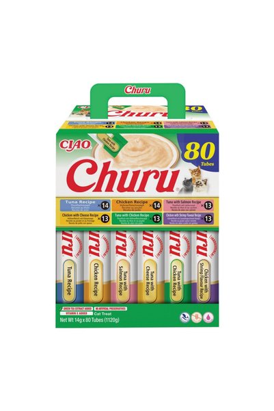 Inaba Cat Churu 80x14g pastă pentru pisici pui și ton