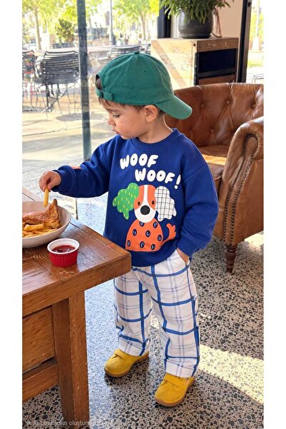 Chic Kids Wear Erkek Çocuk Premium Kareli Baskılı Eşofman Takımı