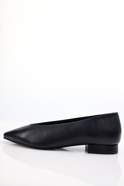5in1Canpolat Black Lambskin Ballerinas 24005