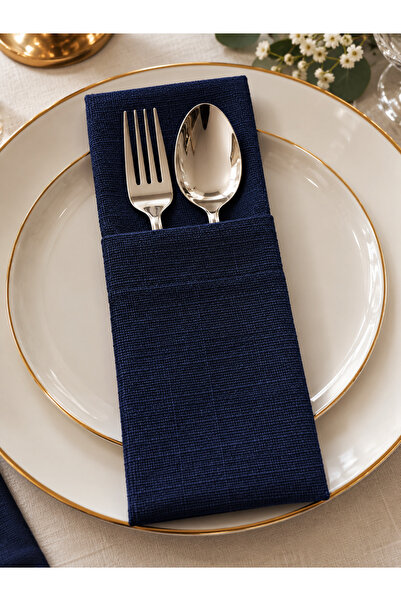 Zeren Home Linen Textured Fork and Spoon Cover – Service Pocket for Table Set...