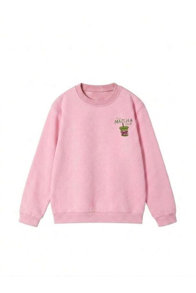 WESTİMO Women's Fall/Winter Loose Casual Crew Neck Long Sleeve Matcha Sweatshirt