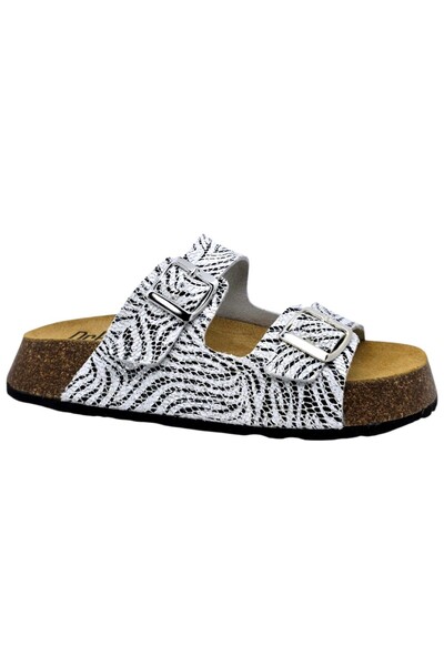 Dr. Feet Dr Feet 23003 λευκές παντόφλες με σχέδιο ζέβρας (Γυναικείες)