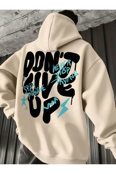 PALPİTO Hanorac cu glugă imprimat pentru bărbați, cu mesajul „Dont Give Up”
