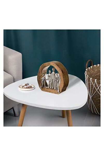OEM Decorațiune de Masa Coronita din Lemn cu Figurina Familie 19.5x5x18cm – a...
