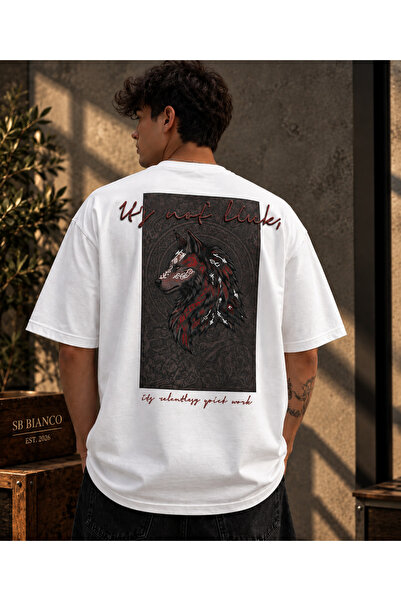 SB BİANCO Tricou grafic vintage premium unisex supradimensionat cu simbol run...