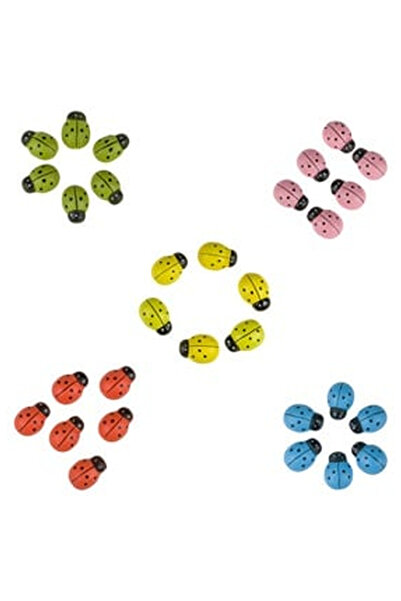 OEM Buburuze Decorative Autocolante Multicolore 2,5cm - 40buc