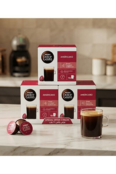 NESCAFÉ DOLCE GUSTO عرض توفير نسكافيه دولتشي غوستو أمريكانو (3 عبوات)* 16 كبسولة (136جرامGB)