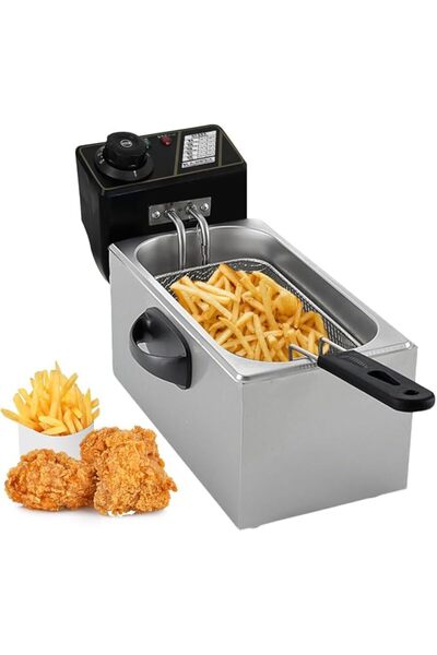GENERAL Deep Fryer 4L Stainless Steel Electric Fryer with Removable Basket & Lid