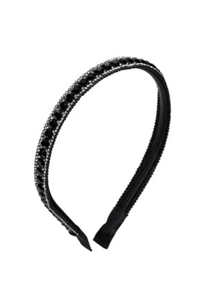 OEM Coronita Par Subtire cu Pietre Negre & Strass pentru Femei