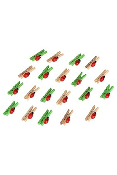 OEM Set Clestisori din Lemn cu Buburuze Rosii 3cm - 20buc