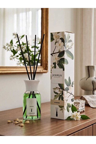 OEM Parfum de Cameră Permun Jasmine, cu aroma de iasomie, sticla cu 4 betisoare premium, cutie decorativa, albastru, 110ml