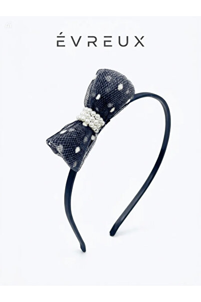 EVREUX Pearl and Polka Dot Tulle Bow Crown
