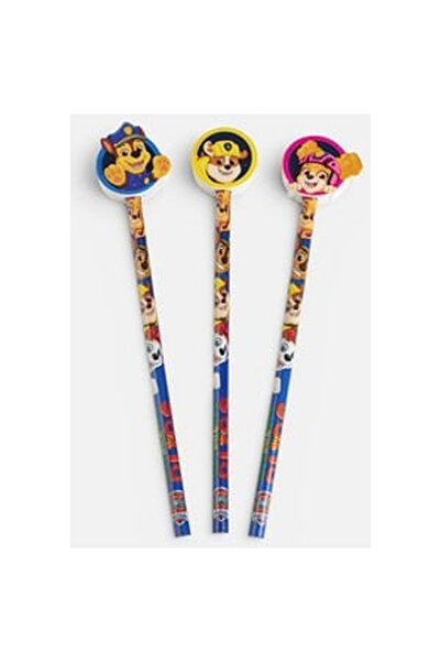 OEM Paw Patrol Fancy Pencils with Eraser Set - 3pcs