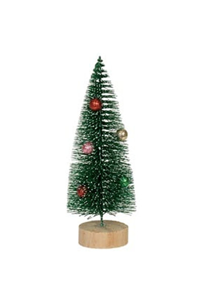 OEM Brad Decorativ Verde Nins cu Globuri Glitter de Craciun 18cm