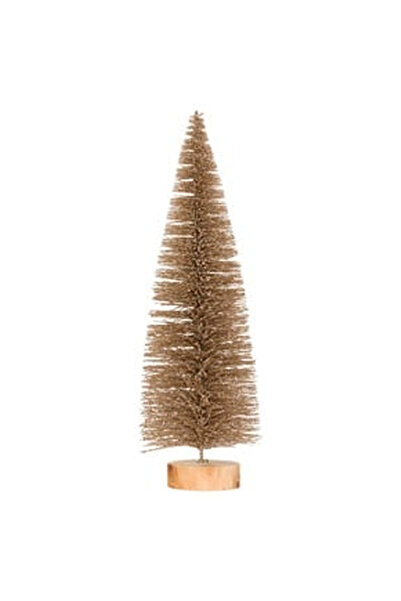 OEM Brad Decorativ de Craciun Bej Glitter 25cm