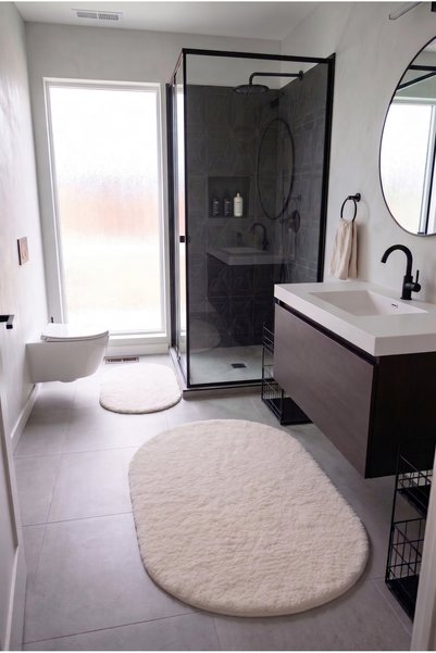 SOFT DECOR 2'Li Peluş Banyo paspası Halısı Su emici Klozet takımı Yıkanabilir...