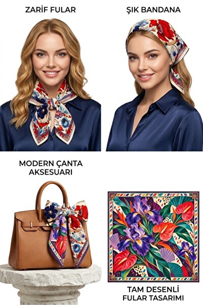 Mavi Masal Eșarfă cu model floral de culoare violet pentru femei – Accesoriu ...