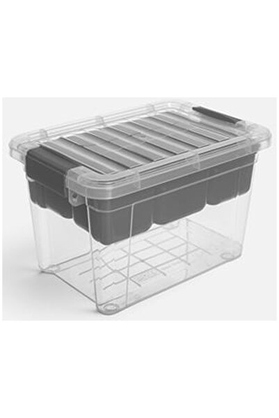 OEM Cutie Organizator Transparenta cu Raft Gri & Compartimente 20,3x14,1x12,7...