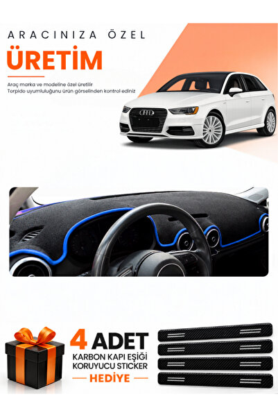 e-biz غطاء حماية توربيدو متوافق مع سيارة أودي A3 (2013-2020) - أسود-أزرق - AU007