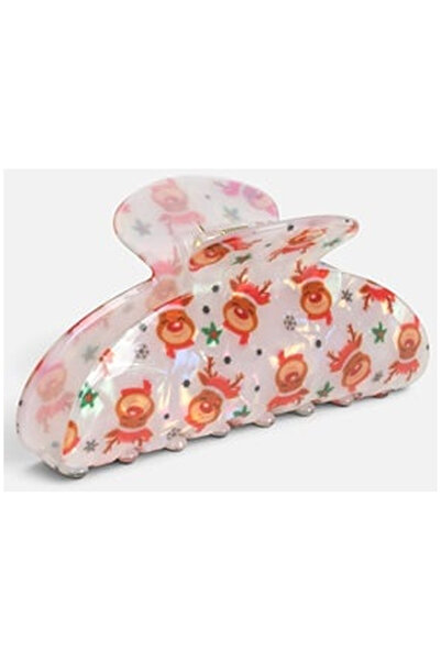 OEM Clama de Par de Craciun Alba cu Reni 10cm