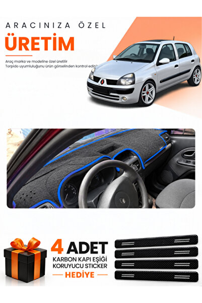 e-biz Renault Clio 2 Top Pocketed (2003-2006) Compatible Torpedo Protection C...
