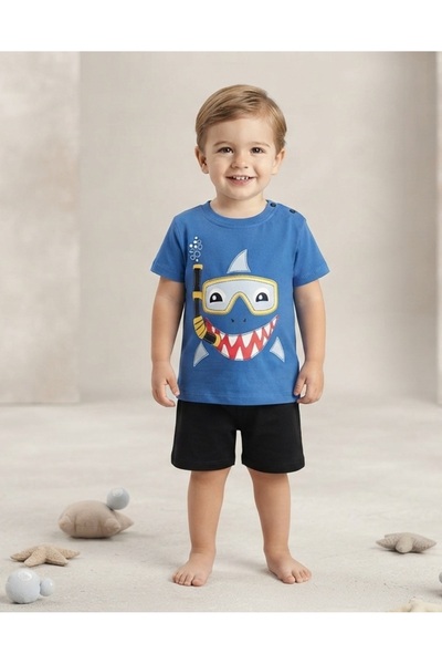 Elnino 2-Piece Baby Set with Shark Print Shorts