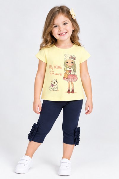 Elnino Princess Print Tights 2-Piece Baby Set