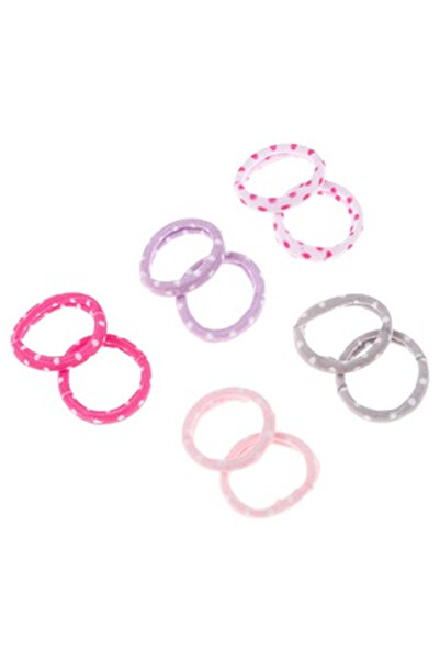 OEM Elastice Par Lila Roz Somon Gri Buline pentru Copii - 10buc