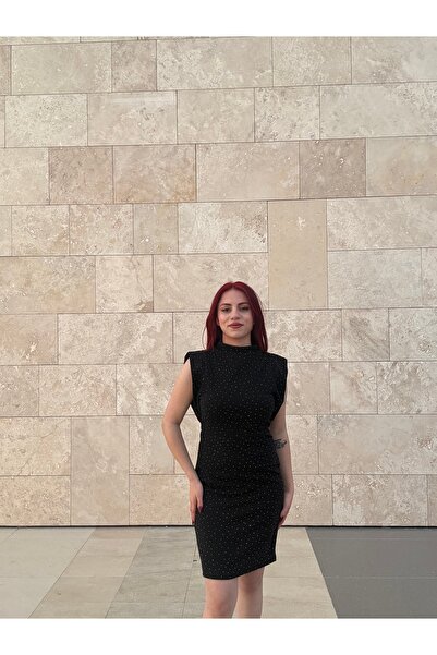 Generic Brand Black Stone Evening Dress