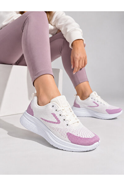 Encool Women's White Purple Sneaker Sports Shoes Lightweight Comfortable Dail...