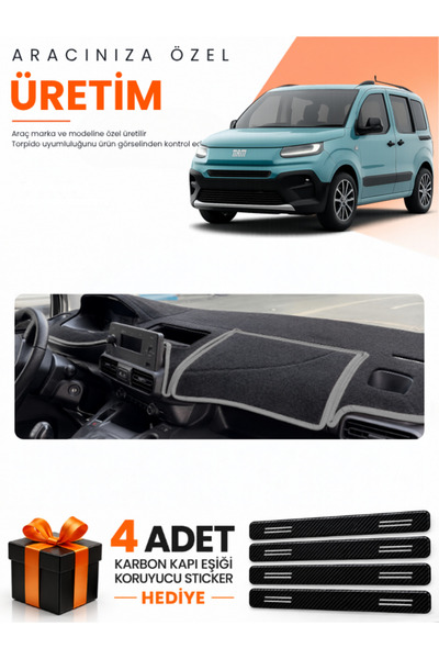 e-biz Fi̇at Doblo (2023-2026) Compatible Dashboard Protection Cover Auto Cove...