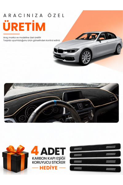 e-biz غطاء حماية توربيدو متوافق مع سيارة BMW F30 (2010-2018) - أسود-بيج - BM005