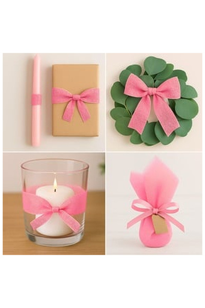 OEM Tul Roz pentru Marturii DIY 24x24cm - 100buc