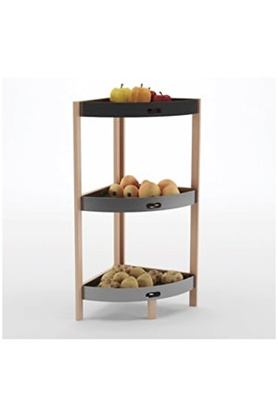 OEM Etajera de Colt Organizatoare cu 3 Nivele 33x33x80cm