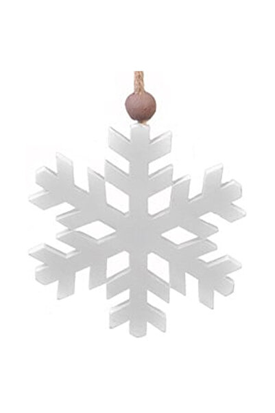 OEM Ornament de Lemn pentru Brad de Craciun Fulg Alb 10cm