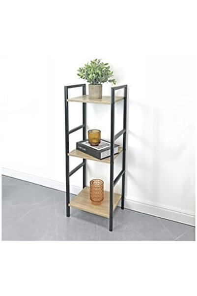 OEM Etajera Metalica cu 3 Rafturi (MDF) 29.5x23.5x80cm