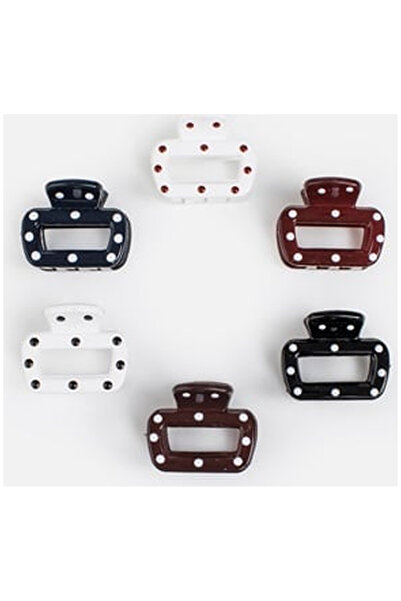 OEM Clame Par Lucioase Dreptunghiulare cu Buline pentru Femei 3cm - 6buc