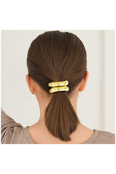 OEM Elastic Par Ponytail cu Inel Dublu Auriu pentru Femei 5cm