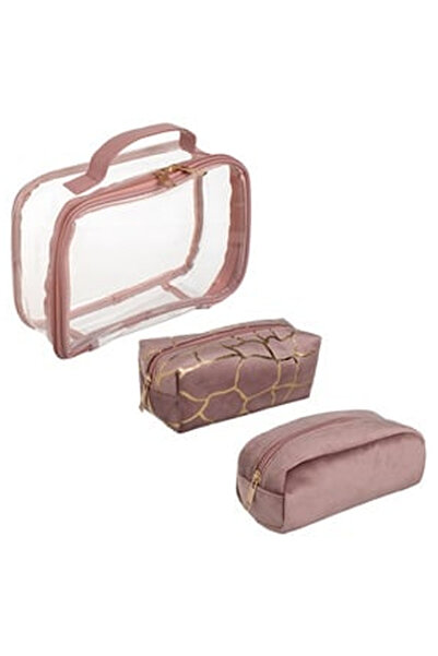 OEM Set Portfarduri Transparent Roz Nude Auriu Folie - 3buc
