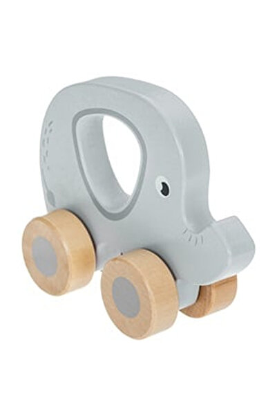 OEM Jucarie din Lemn Elefant Gri cu 4 Roti 10.5x12.8x4.5cm