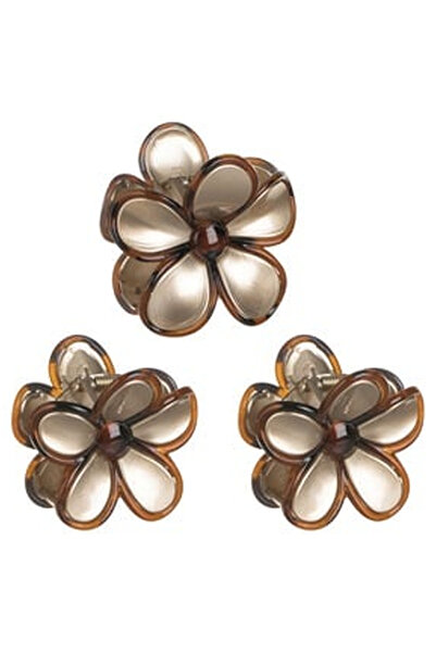 OEM Clame Par in Forma de Floare Lucioasa Aurie Mari 2 Marimi - 3buc