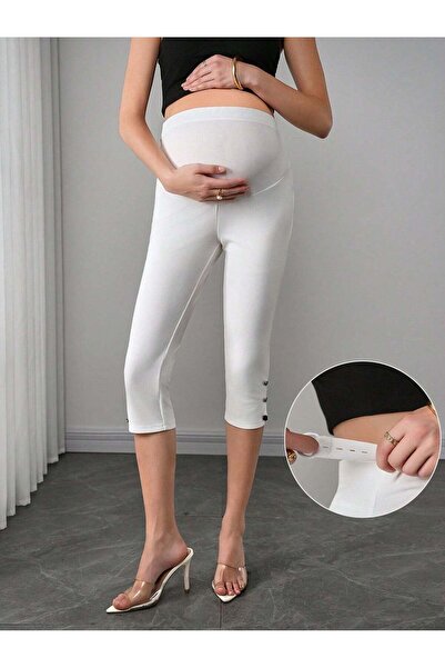 Sheya Pantaloni 3/4, alb