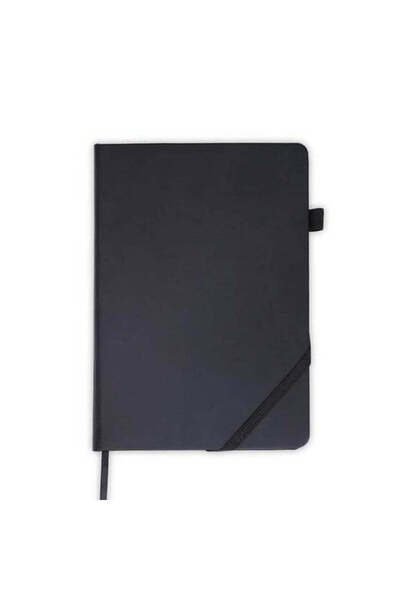 MAXPRINT Faroe - A5 PU Hard Cover Notebook with Pen Loop - Black